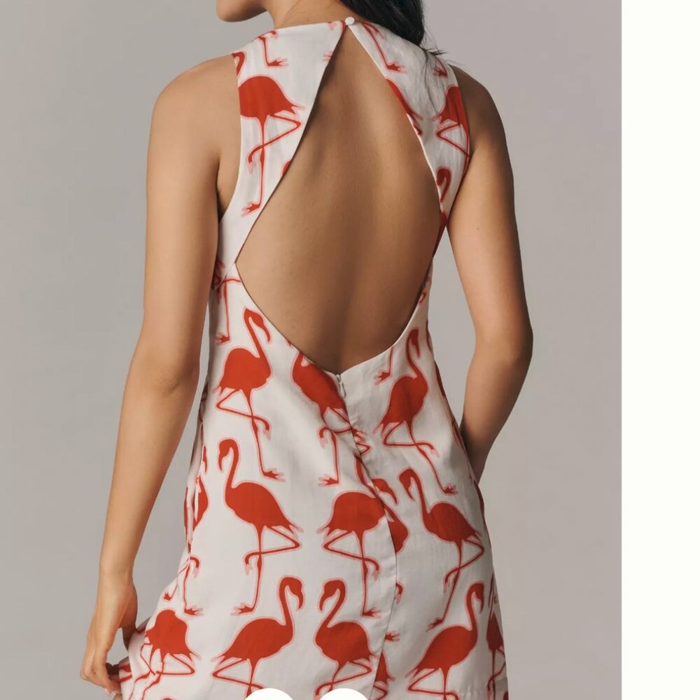NWT (Anthro) Maeve Sleeveless Linen Blend Printed Shift Mini Dress in Sz XXS - Picture 2 of 15